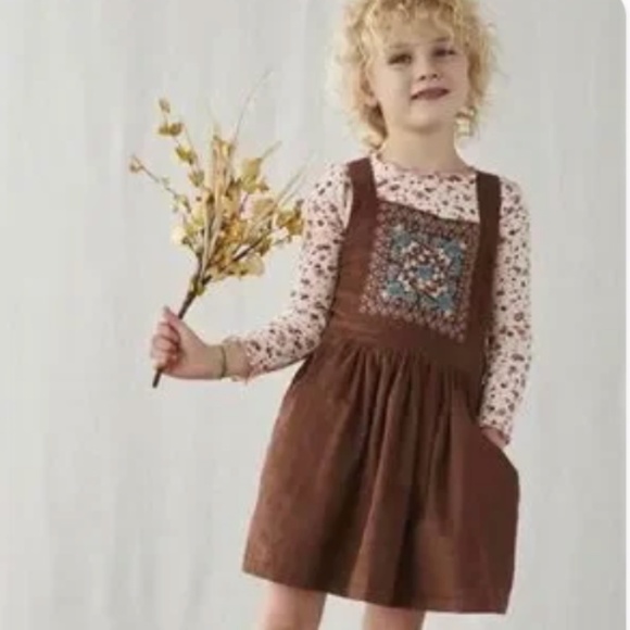 Matilda Jane MJ Just Imagine Arya micro cord jumper brown dress Sz 10 - Picture 1 of 6